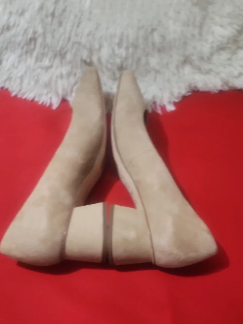 J. McLaughlin Cassey Beige Suede Block Heel Pumps